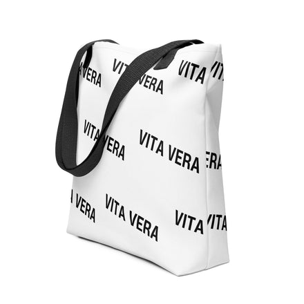 Medium White Polyester Monogram Tote Bag