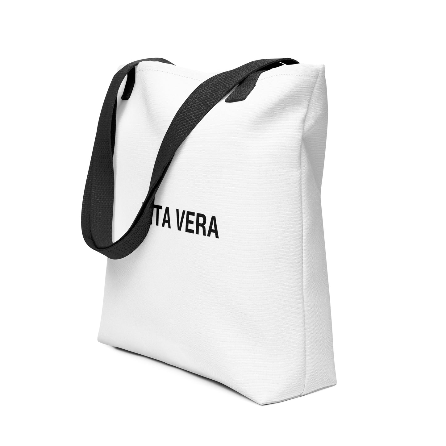 Medium White Polyester Logo Tote Bag