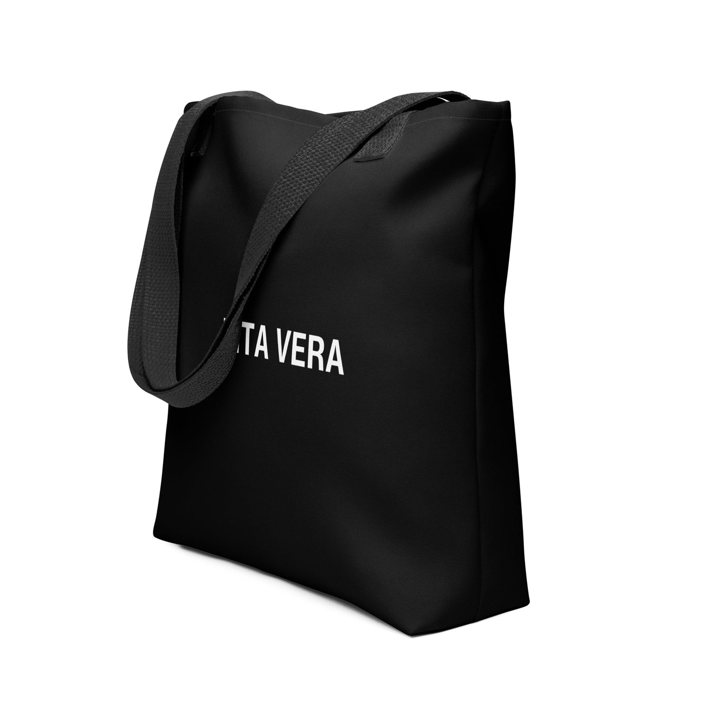 Medium Black Polyester Logo Tote Bag