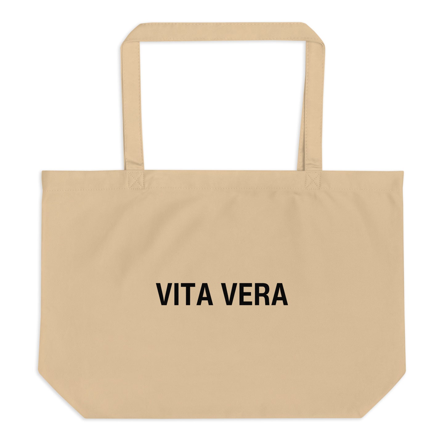 Large Beige Logo Tote Bag